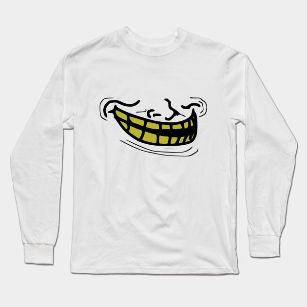 Troll Face Zombie mouth Long Sleeve T-Shirt by SkelBunny